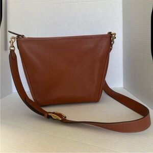 COACH Pepple Leather Dufflette Bag, Brown Crossbody